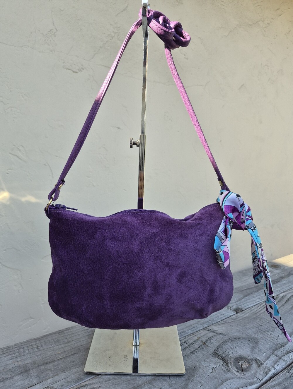 Vintage Suede Crossbody Bag - Picture 2 of 7